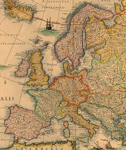 Mapa de los Reinos de Europa